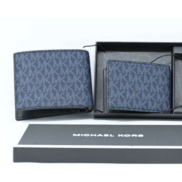 MICHAEL KORS 3 in 1 Wallet Box Set Signature/Stripe PVC Admiral Multi NWT $178 - Picture 4 of 6